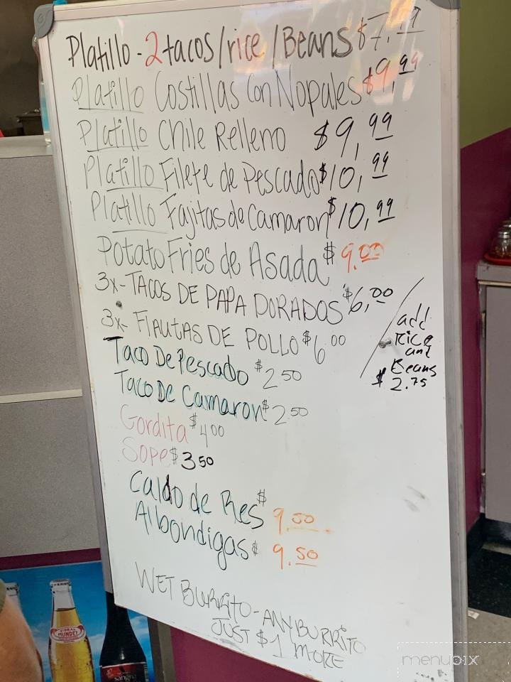 Primos Tacos - Lindsay, CA menu_pic