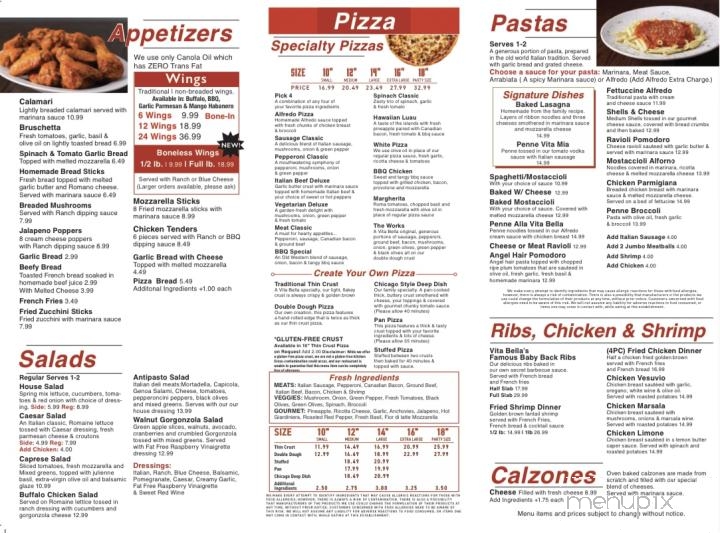 Vita Bella Pizza - South - Plainfield, IL menu_pic