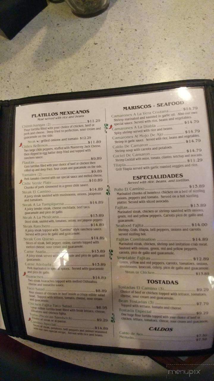 El Camino Mexican Restaurant - Kiel, WI menu_pic
