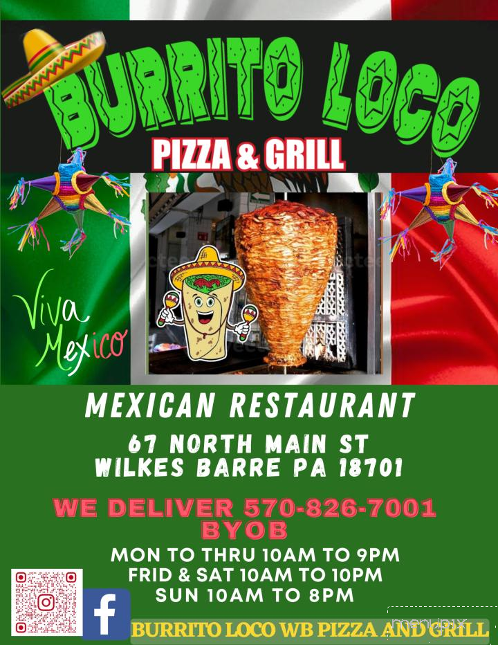 Burrito Loco WB - Wilkes-Barre, PA menu_pic