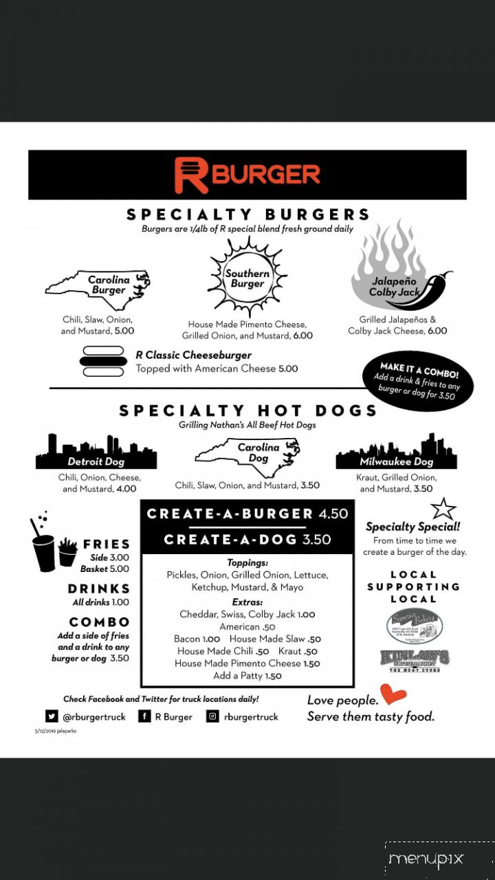 R Burger - Fayetteville, NC menu_pic