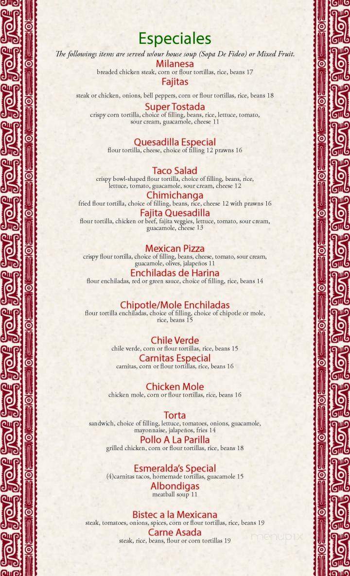 Esmeralda's 2.0 The Best Mexican Restaurant In Eureka - Eureka, CA menu_pic