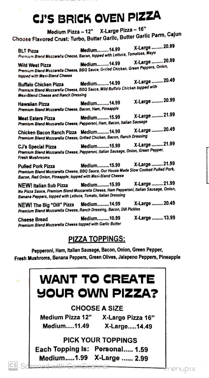 C J's Bar & Grill - Port Huron, MI menu_pic