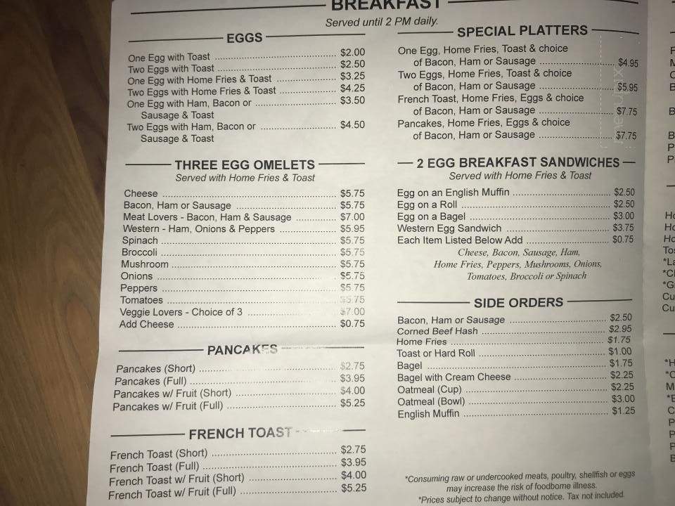 Beach Lake Country Cafe - Beach Lake, PA menu_pic