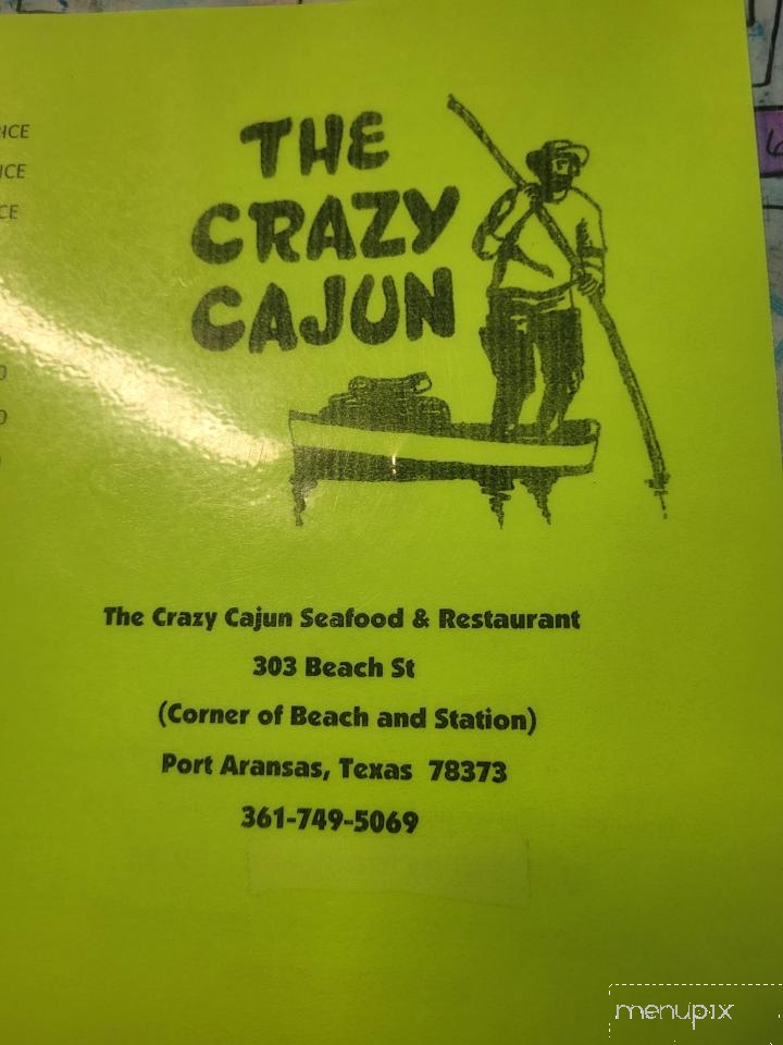 Crazy Cajun Seafood Restaurant - Port Aransas, TX menu_pic