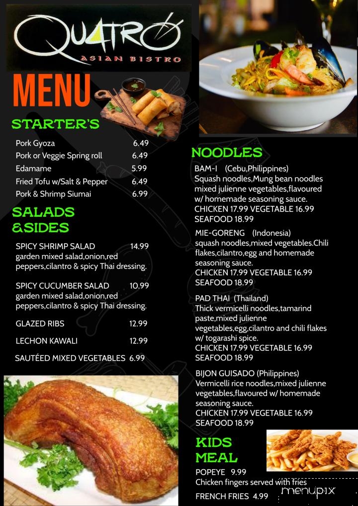 Quatro Asian Bistro - Canmore, AB menu_pic