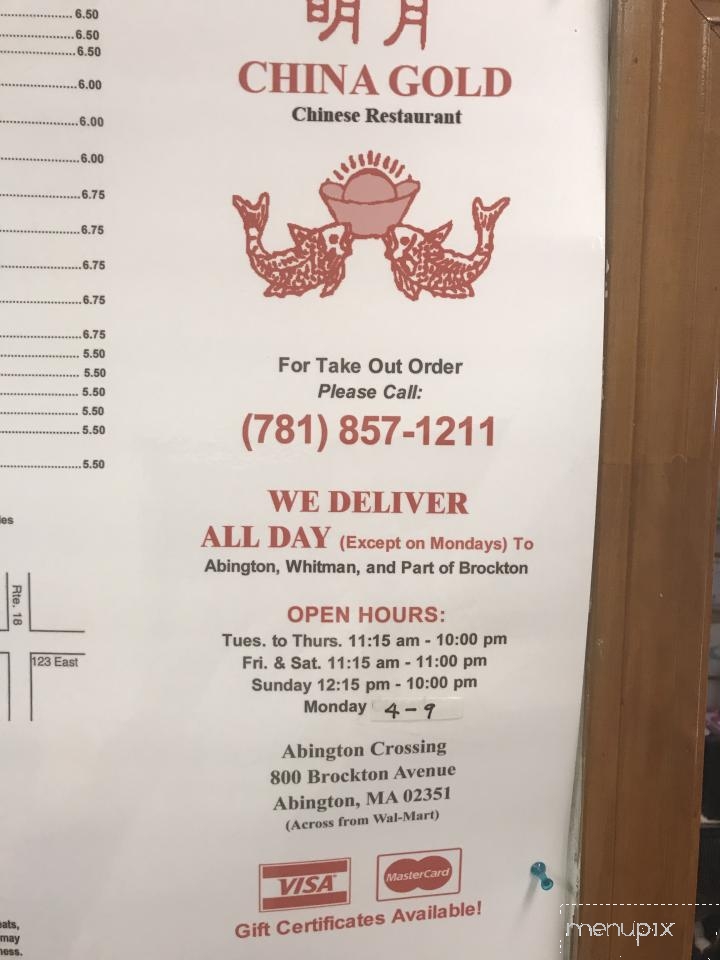China Gold Restaurant - Abington, MA