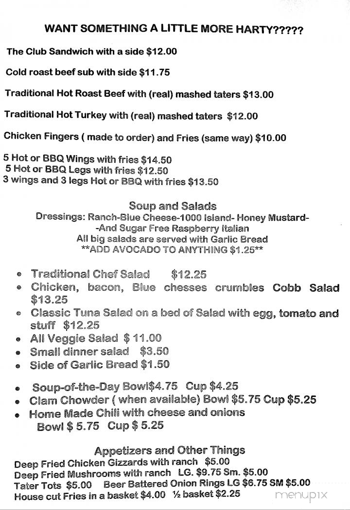 Screamin Chicken Diner - Gaston, OR menu_pic