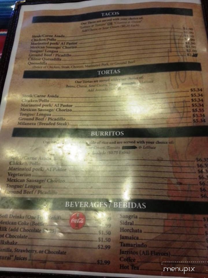 La Fogata - Fort Wayne, IN menu_pic