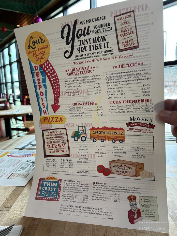 Lou Malnati's Pizzeria - Oakbrook Terrace, IL menu_pic