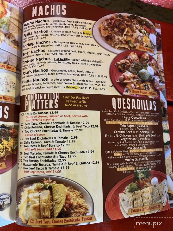 Jose Tequila's - Marshall, TX menu_pic