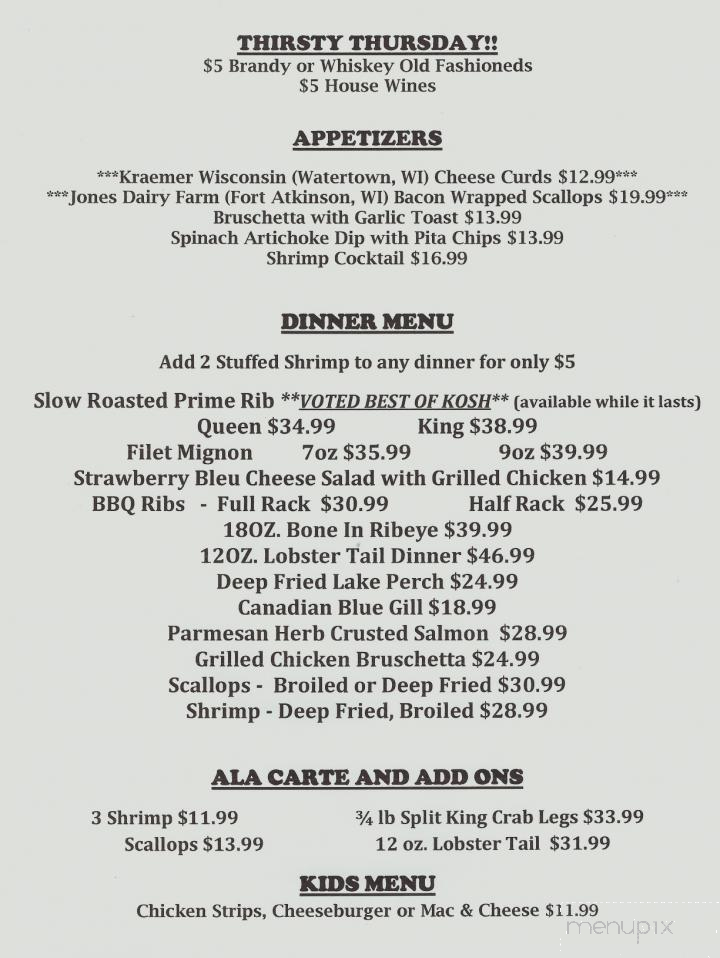 Buckhorn Supper Club - Milton, WI menu_pic