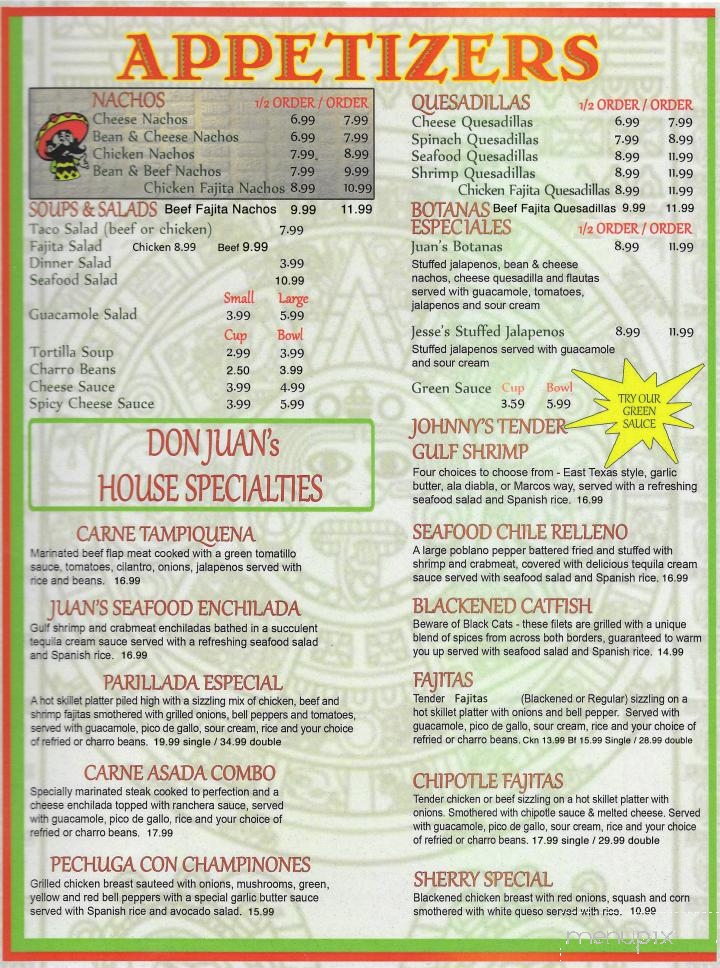 Don Juans - Marshall, TX menu_pic