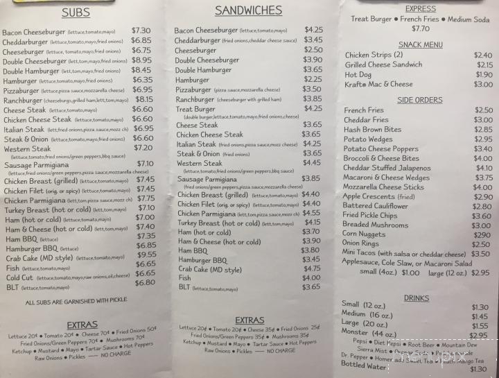 York Street Treat - Hanover, PA menu_pic