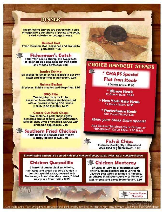 Chaps - Armada, MI menu_pic