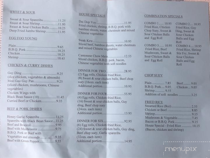 Beachburg Restaurant - Beachburg, ON menu_pic