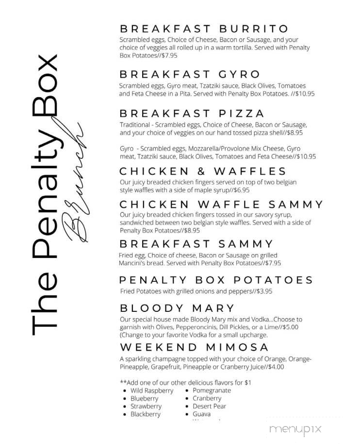 The Penalty Box - Freedom, PA menu_pic