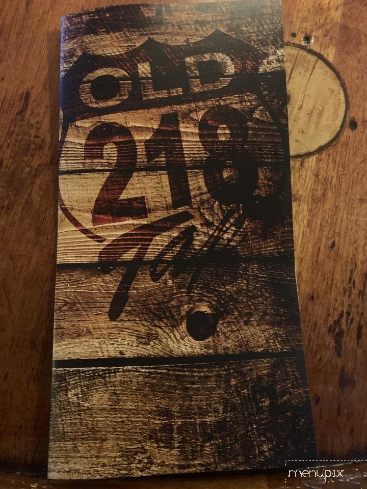 Old 218 Tap - Hills, IA menu_pic