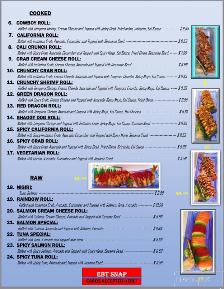 Sushiboi - Durant, OK menu_pic