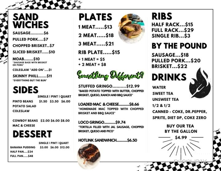 Gringos BBQ - Paris, TX menu_pic