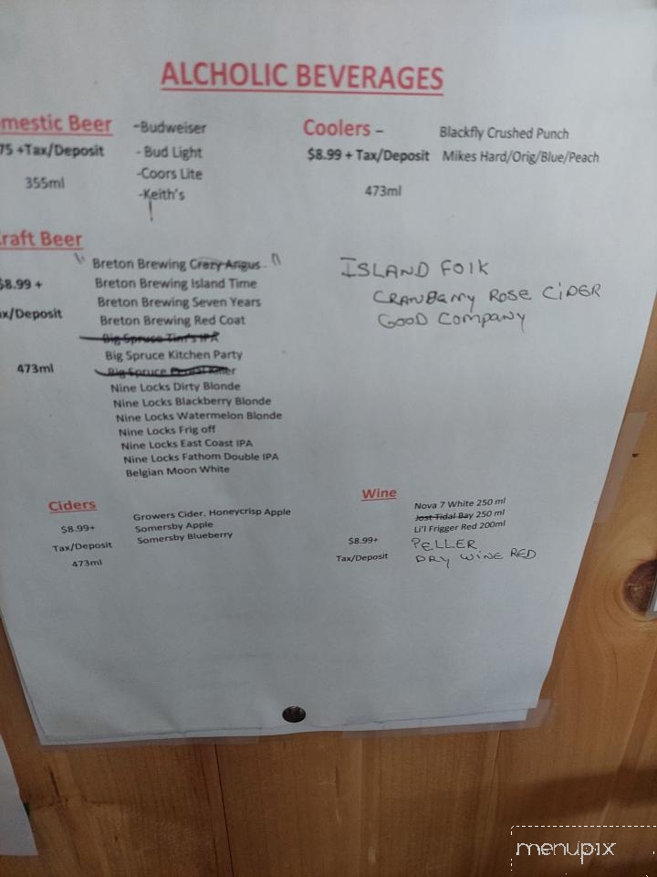 The Seagull Restaurant - Ingonish, NS menu_pic