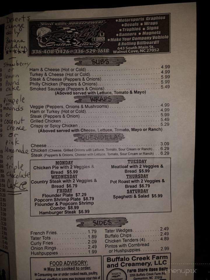 Little Creek Diner - Germanton, NC menu_pic