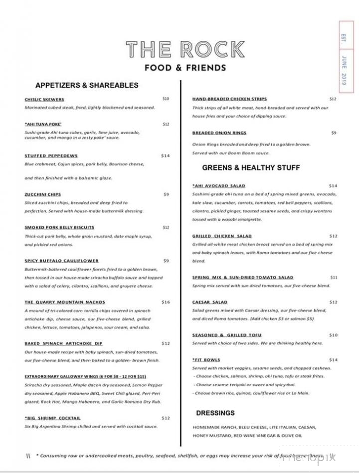 The Rock Food & Friends at Quarry Town - Springfield, MO menu_pic