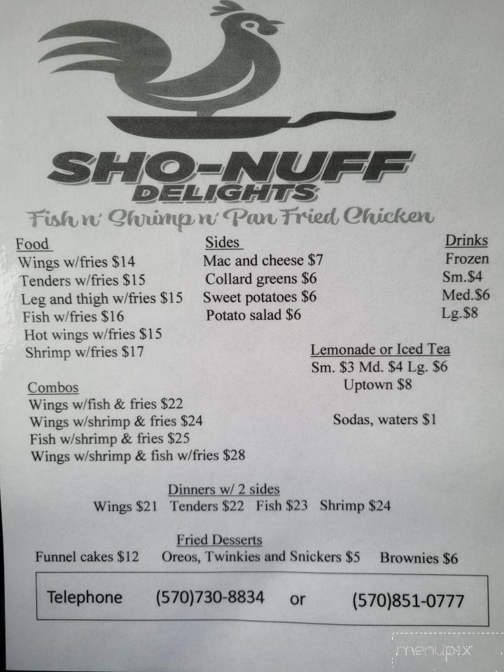 Sho-Nuff Delights - Pocono Summit, PA menu_pic