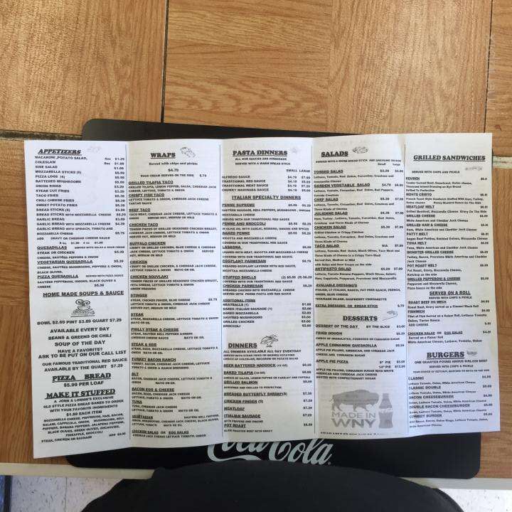 John and Lonnie's Pizza and More - Sanborn, NY menu_pic