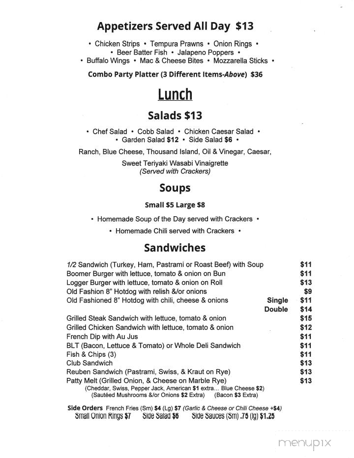 Boomer's Saloon - Laytonville, CA menu_pic