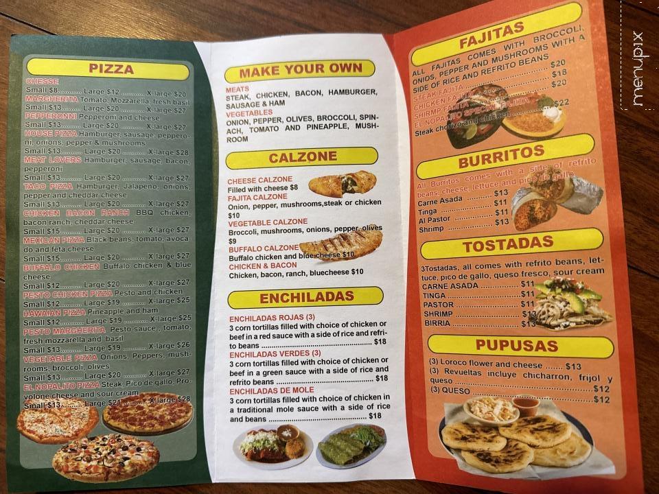 El Nopalito Mexican Restaurant & Pizzeria - Montague, MA menu_pic