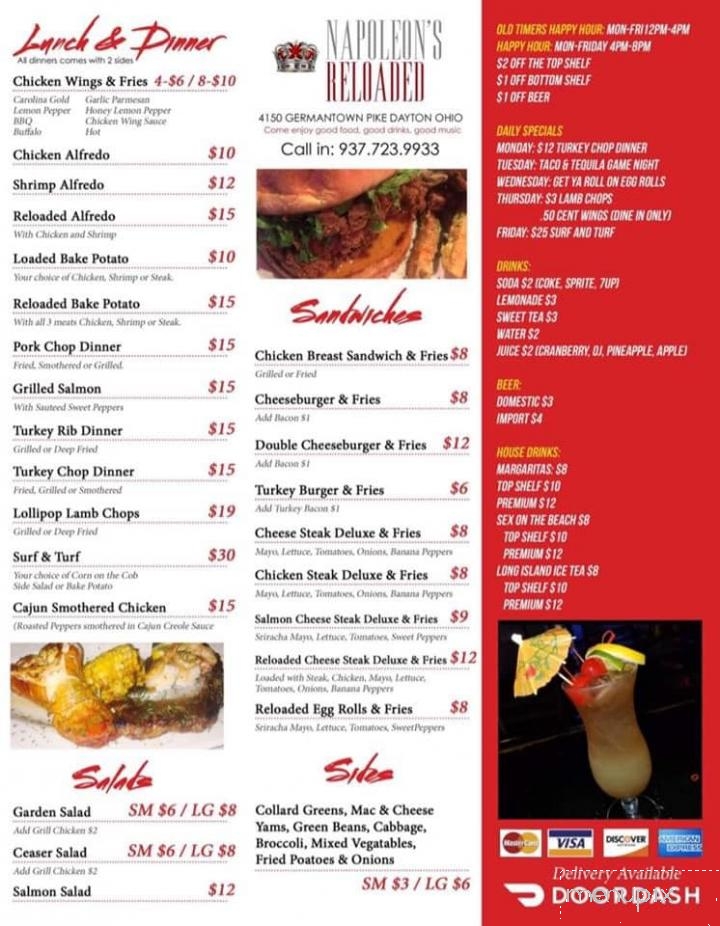 Napoleon Palace - Dayton, OH menu_pic