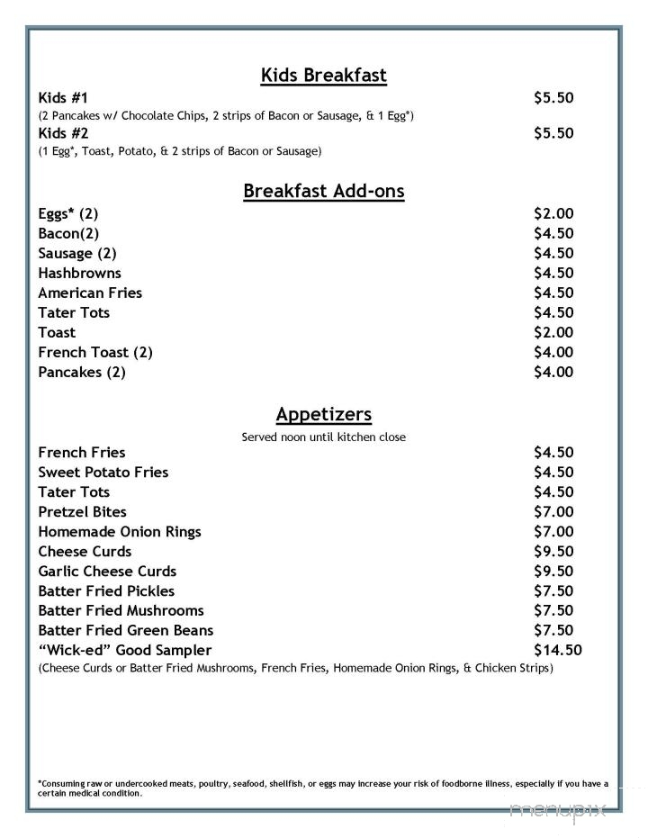 Pickwick Inn - Winona, MN menu_pic