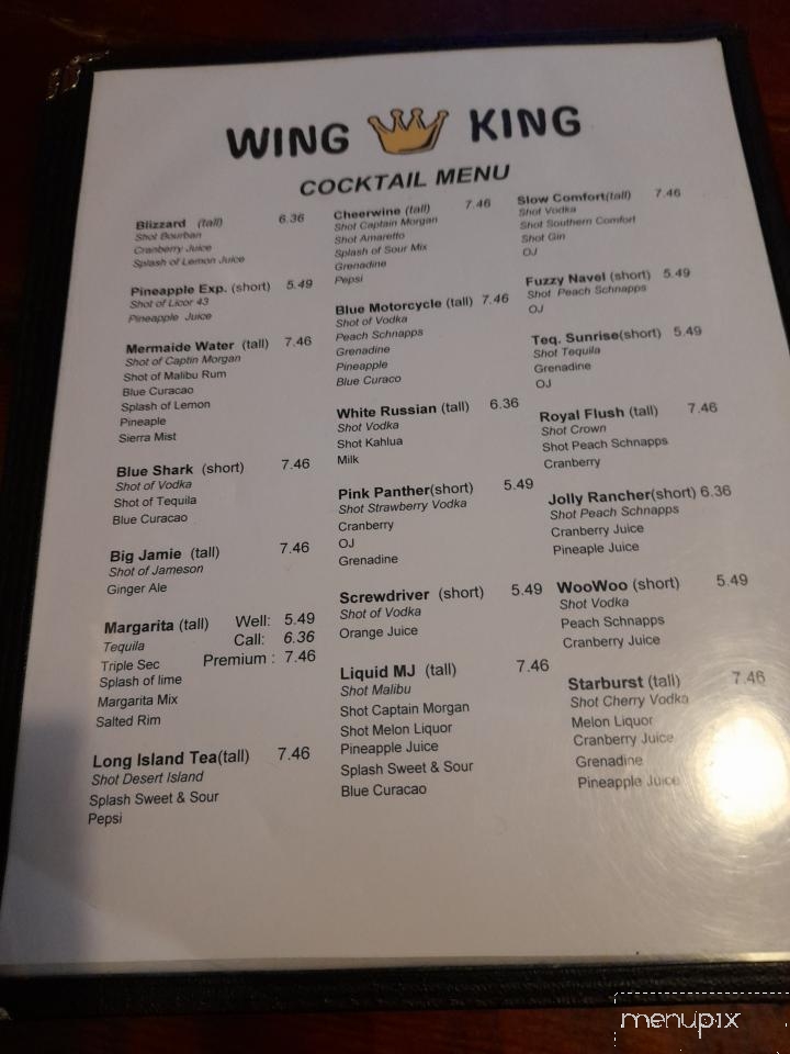 Wing King Cafe - York, SC menu_pic