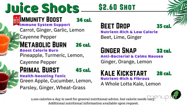 Primal Juice and Smoothies - San Antonio, TX menu_pic