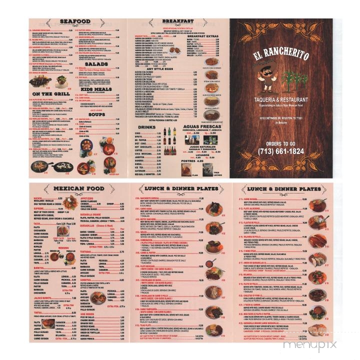 El Rancherito - Houston, TX menu_pic