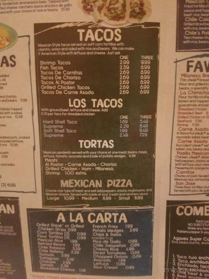 Menu of Agave Azul in Covington, IN 47932