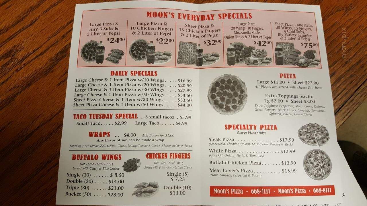 Moons Pizza - Depew, NY menu_pic