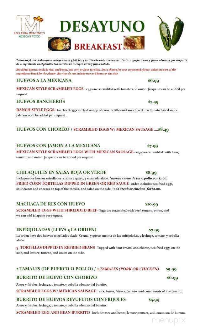 Taqueria Montano's Mexican Food - Port Saint Lucie, FL menu_pic