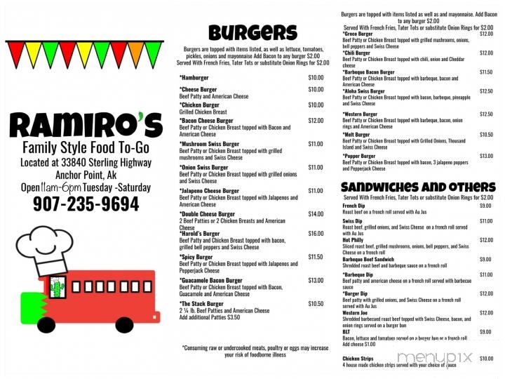 Ramiro's - Homer, AK menu_pic