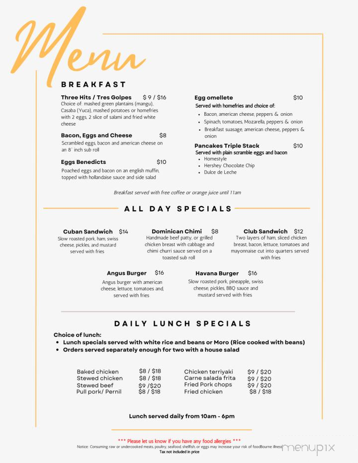 Origen Latin Fusion - Sinking Spring, PA menu_pic