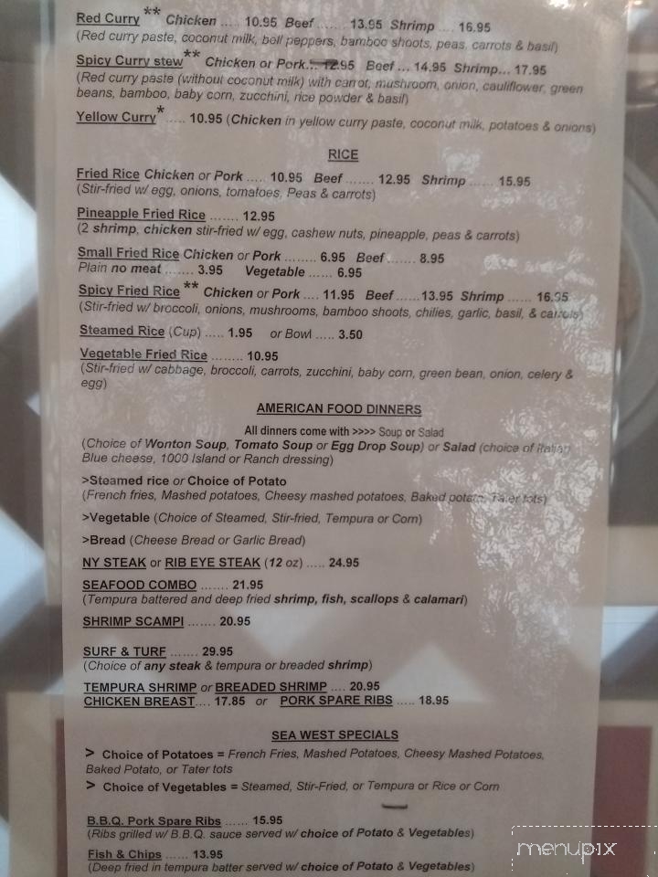 Sea West Restaurant - Crescent City, CA menu_pic