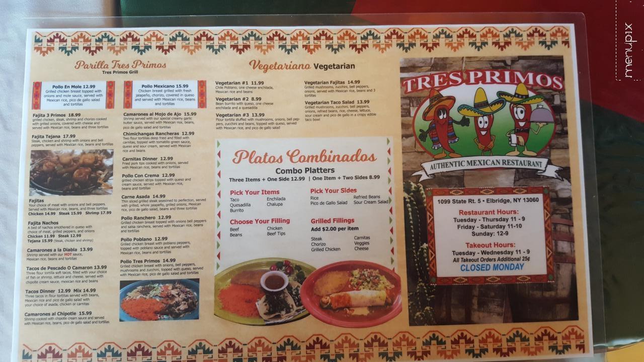 Tres Primos Authentic Mexican Restaurant - Elbridge, NY