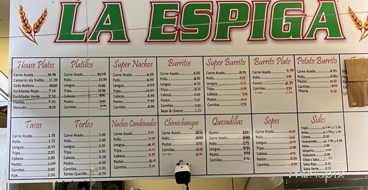 La Espiga - Jefferson, OR menu_pic