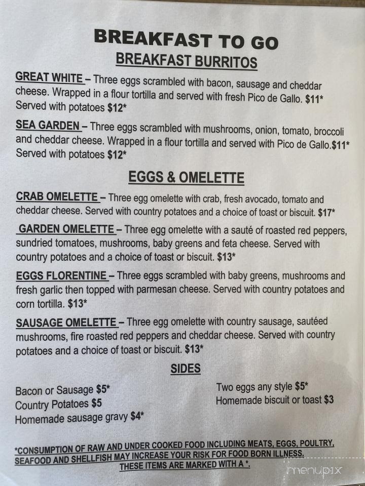 Blue Agate Cafe - Oceanside, OR menu_pic