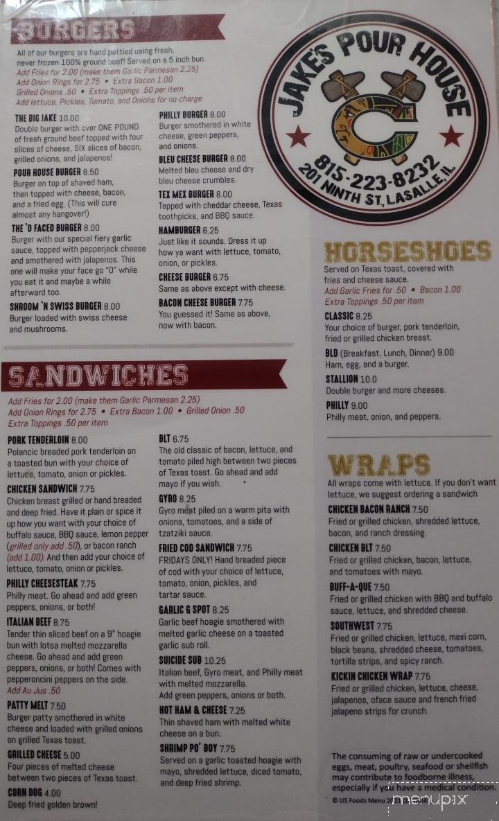 Jake's Pourhouse - La Salle, IL menu_pic