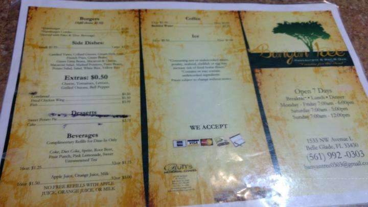 Banyan Tree - Belle Glade, FL menu_pic