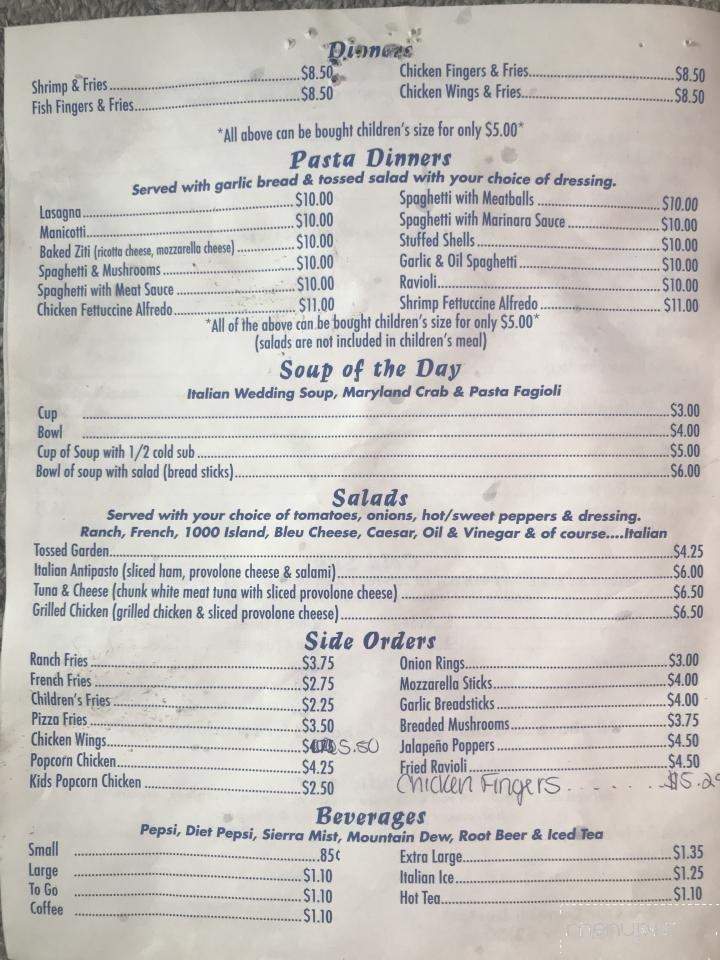 Chris's Original Pizza - Liverpool, PA menu_pic