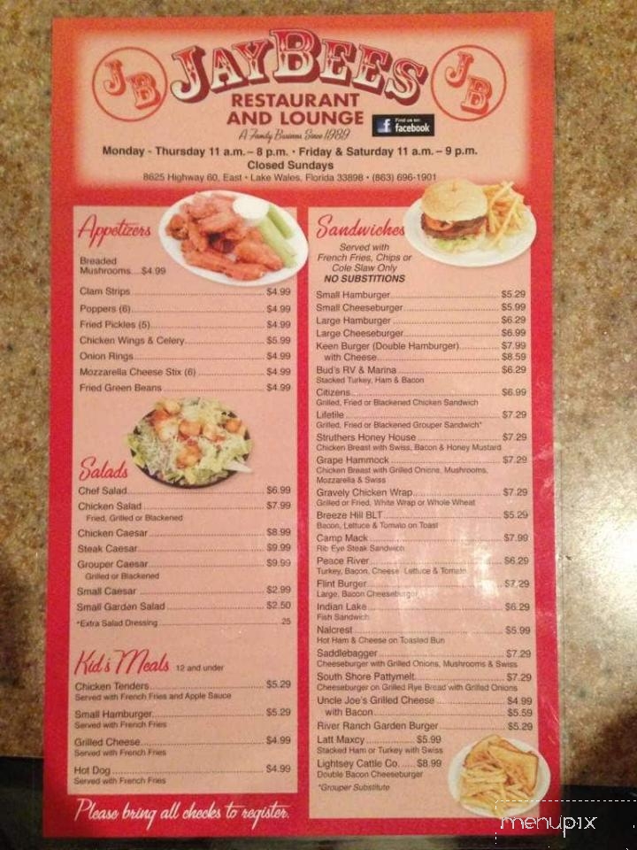 Jay Bees - Lake Wales, FL menu_pic