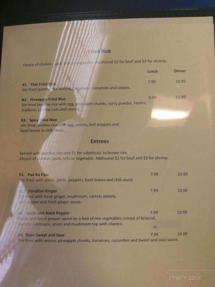 Jasmine Thai Cuisine - Greenville, SC menu_pic